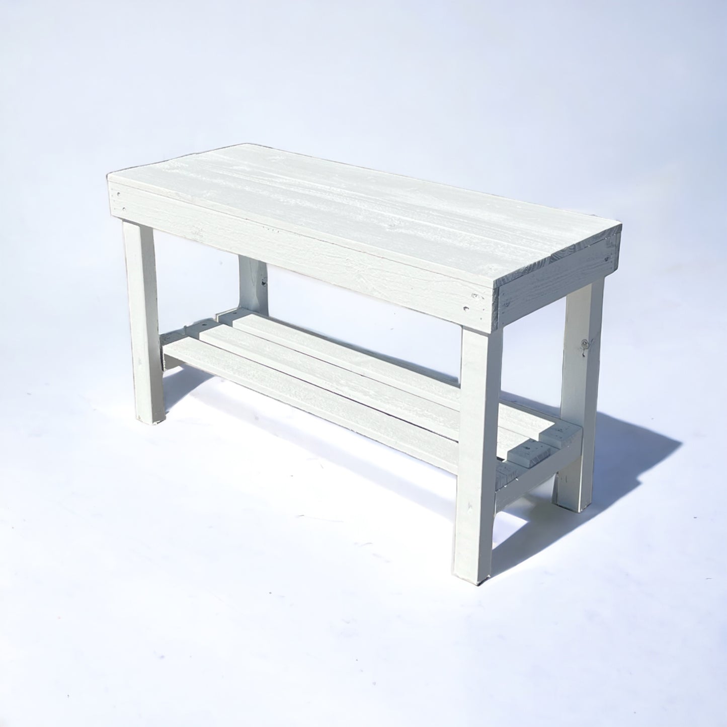 Farmhouse Rustic 1-Shelf Entryway Bench