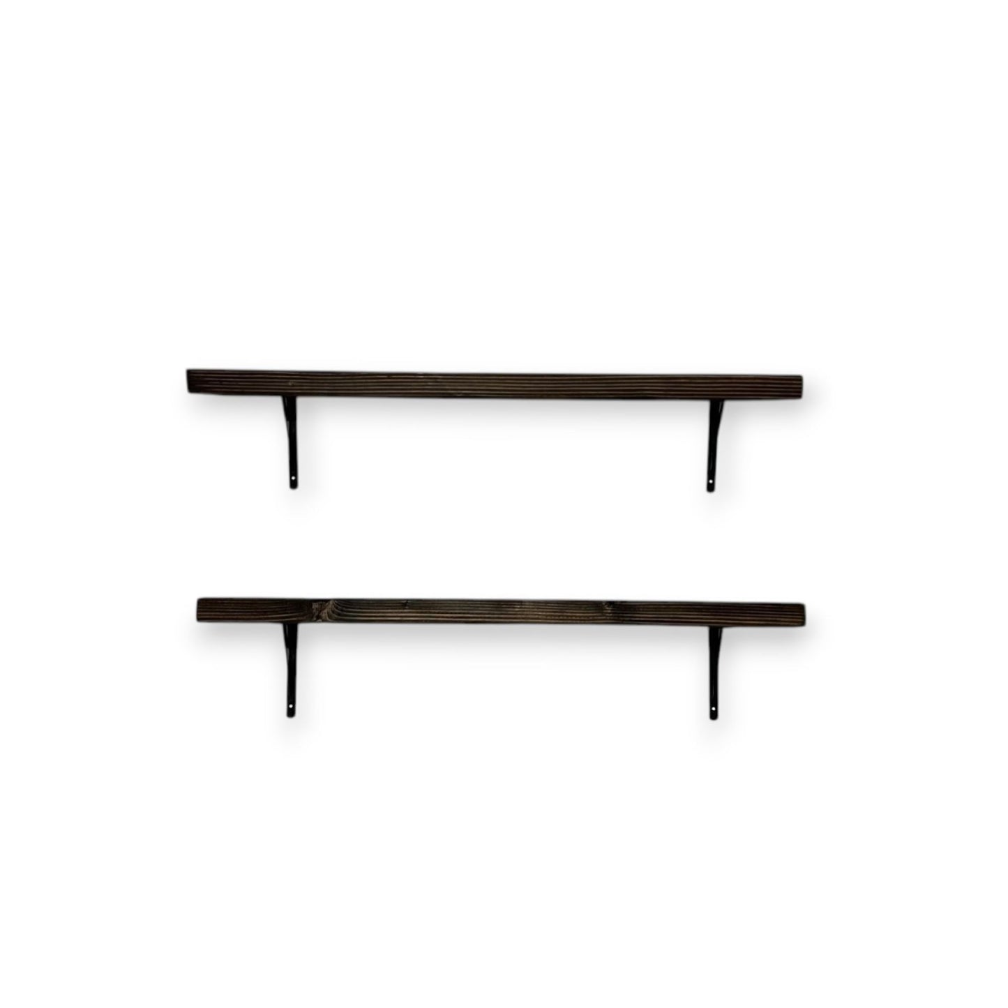 36 Inch Slim Metal Bracket Shelves (Set of 2) - Modern Wall Shelving