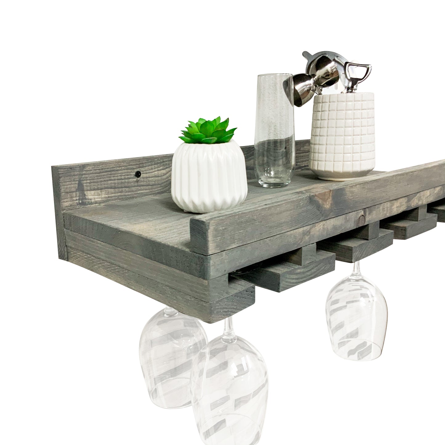 Stemware Wine Glass Rack, Wall Mounted - Rustic Luxe