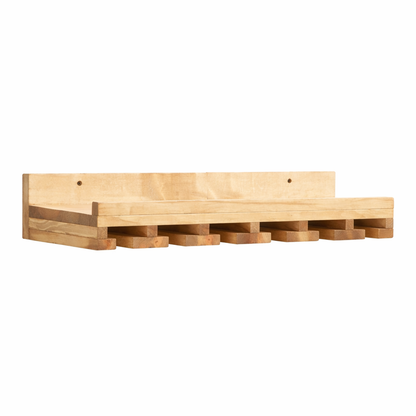 Cask & Timber Stemware Wine Glass Rack: Handcrafted Solid Wood Stemware Holder – Wall Mounted Rustic Bar Storage