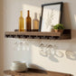 Rustic Luxe Stemware Wall Mounted Wine Rack Shelves, Set of 2