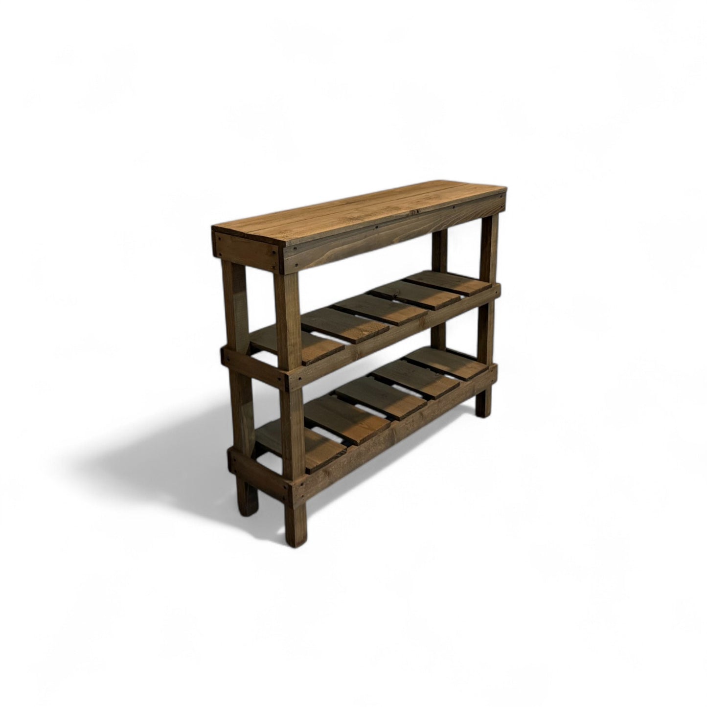 Rustic 3-tier Wooden Console Table – Handcrafted Entryway, Sofa, Or Hallway Table