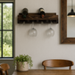 Rustic Luxe Wall Mounted Wine Rack with Glass Holder Combo