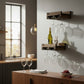 Solid Wood Wall Mounted Wine Rack with Stemware Shelf (Set of 2) - Cask & Timber: Handcrafted Floating Wine Racks with Glass Storage