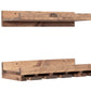 Wall mounted solid wood wine rack with stemware storage and rustic floating shelf in dark walnut finish.