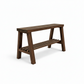 Solid wood furniture entryway bench with dark walnut top, white legs, and lower floating shelf in modern rustic style.