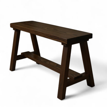 Simple Farmhouse Solid Wood Entry Bench: Handcrafted Solid Pine Seating – Minimalist Rustic Entryway Bench