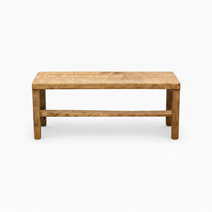 Rustic solid wood entryway bench in grey and white, handmade wood furniture with modern rustic style.