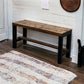 Rustic Bella Real Solid Wood Entryway Accent Bench