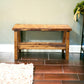 Solid Pine Wood Contemporary Shelf Storage Entryway Bench