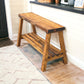 Solid Pine Wood Contemporary Shelf Storage Entryway Bench