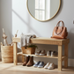 Farmhouse Rustic 1-Shelf Entryway Bench