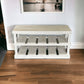 Rustic Wood Entryway Two-Tier Shoe Rack Bench