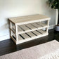 Rustic Wood Entryway Two-Tier Shoe Rack Bench