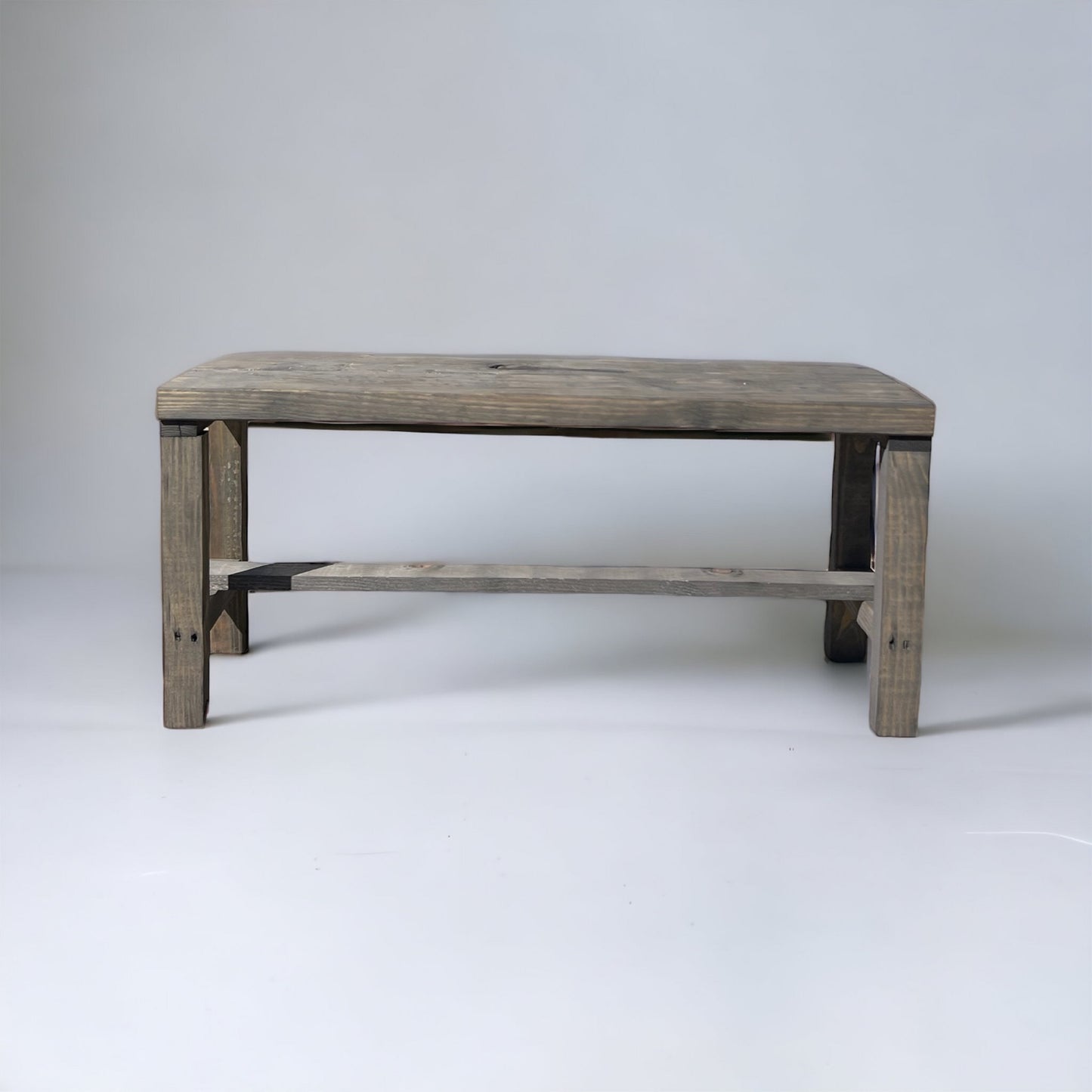 Rustic Bella Real Solid Wood Entryway Accent Bench
