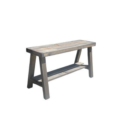 Farmhouse Olive Branch Solid Pine Wood Entry Bench: Handcrafted Rustic Entryway Seating – Solid Pine Wood Farmhouse Bench