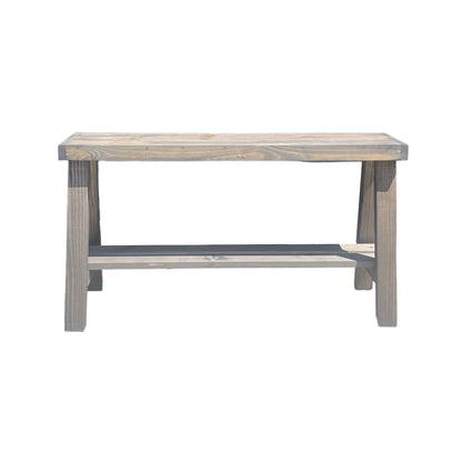 Farmhouse Olive Branch Solid Pine Wood Entry Bench: Handcrafted Rustic Entryway Seating – Solid Pine Wood Farmhouse Bench
