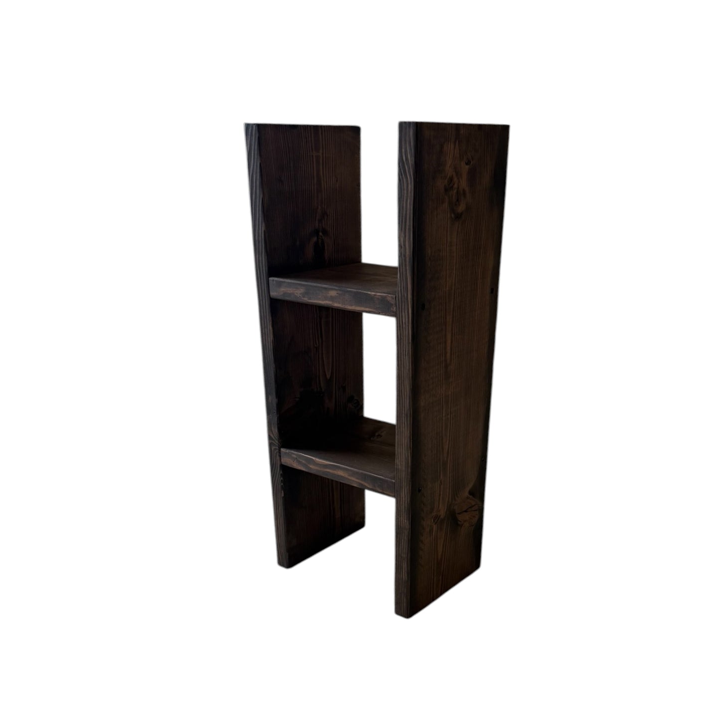 Rustic Solid Wood Bookcase and Plant Stand Shelf | Farmhouse Narrow Storage Tower for Living Room, Bedroom, Entryway, or Office