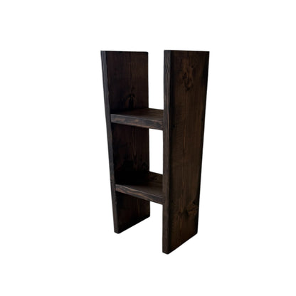 Rustic Solid Wood Bookcase and Plant Stand Shelf | Farmhouse Narrow Storage Tower for Living Room, Bedroom, Entryway, or Office