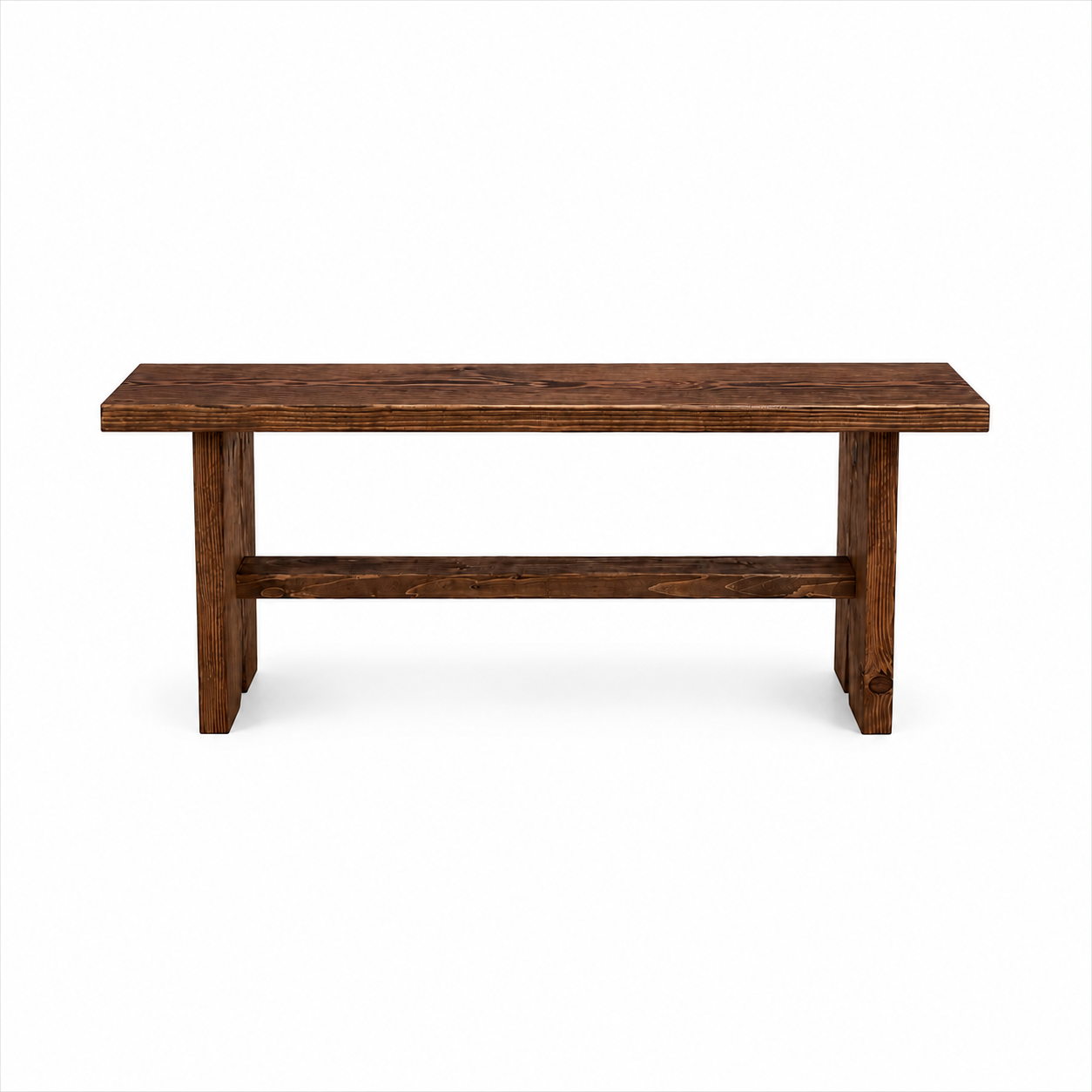 Timberline Entry Bench | Handmade Solid Wood Farmhouse Bench | Rustic Bedroom, Entryway & Hallway Seating
