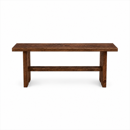 Timberline Entry Bench | Handmade Solid Wood Farmhouse Bench | Rustic Bedroom, Entryway & Hallway Seating
