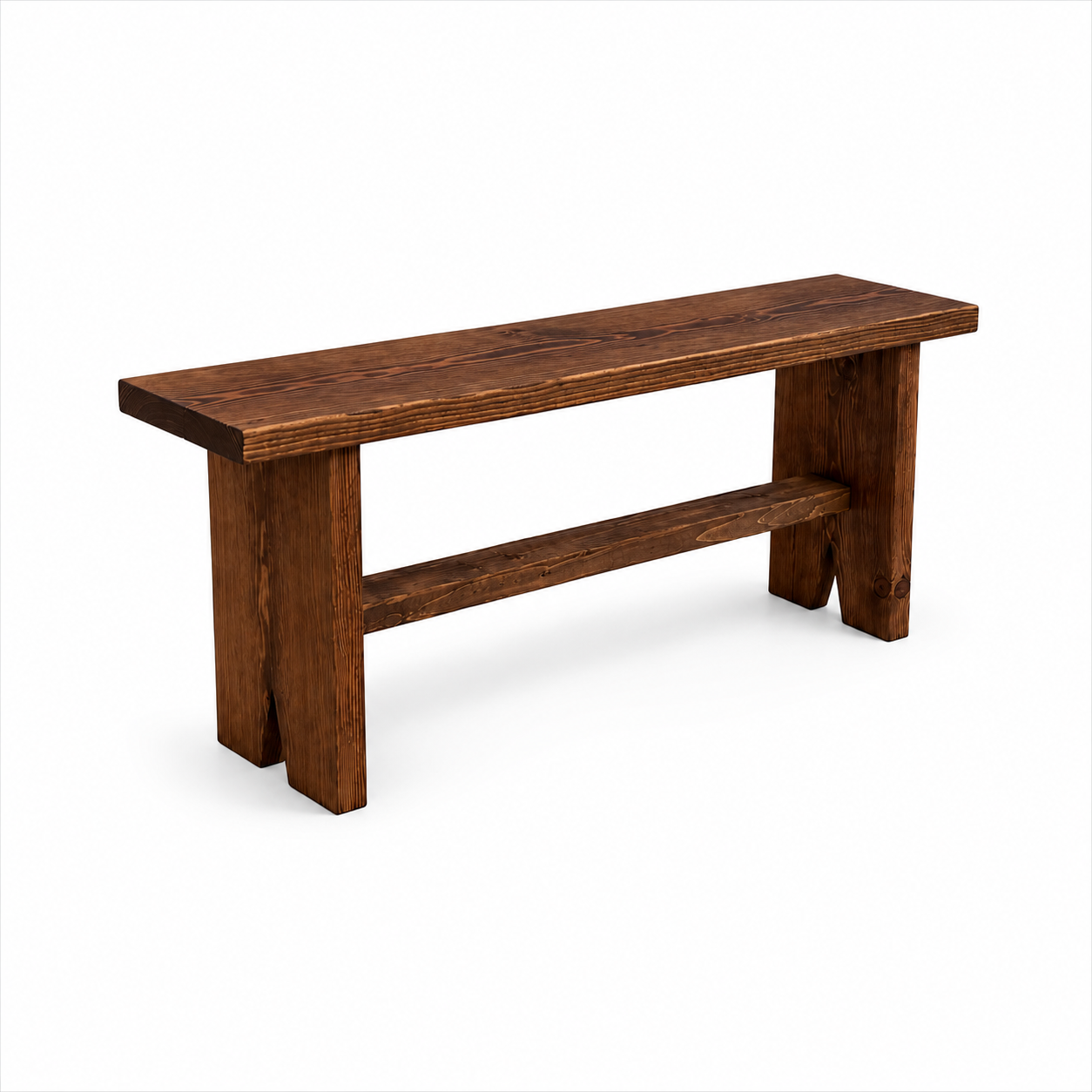 Timberline Entry Bench | Handmade Solid Wood Farmhouse Bench | Rustic Bedroom, Entryway & Hallway Seating