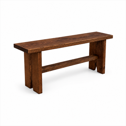 Timberline Entry Bench | Handmade Solid Wood Farmhouse Bench | Rustic Bedroom, Entryway & Hallway Seating