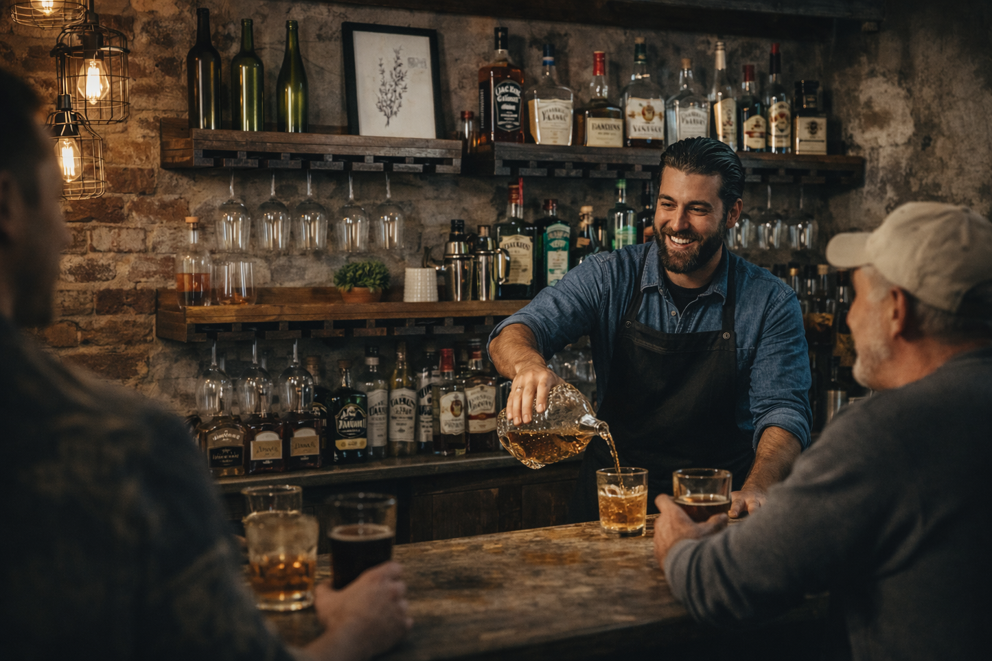 Solid Wood Wall Mounted Wine Rack with Stemware – Rustic Luxe (Set of 2)