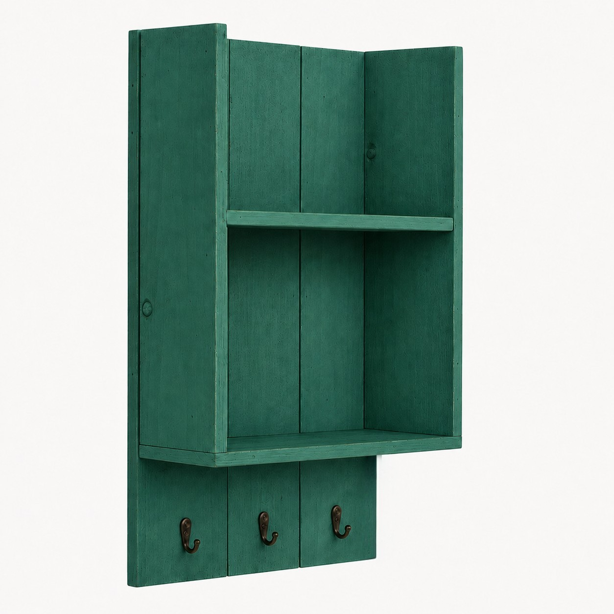 Burkstone Bathroom Shelf with Hooks | Rustic Wall Storage Organizer