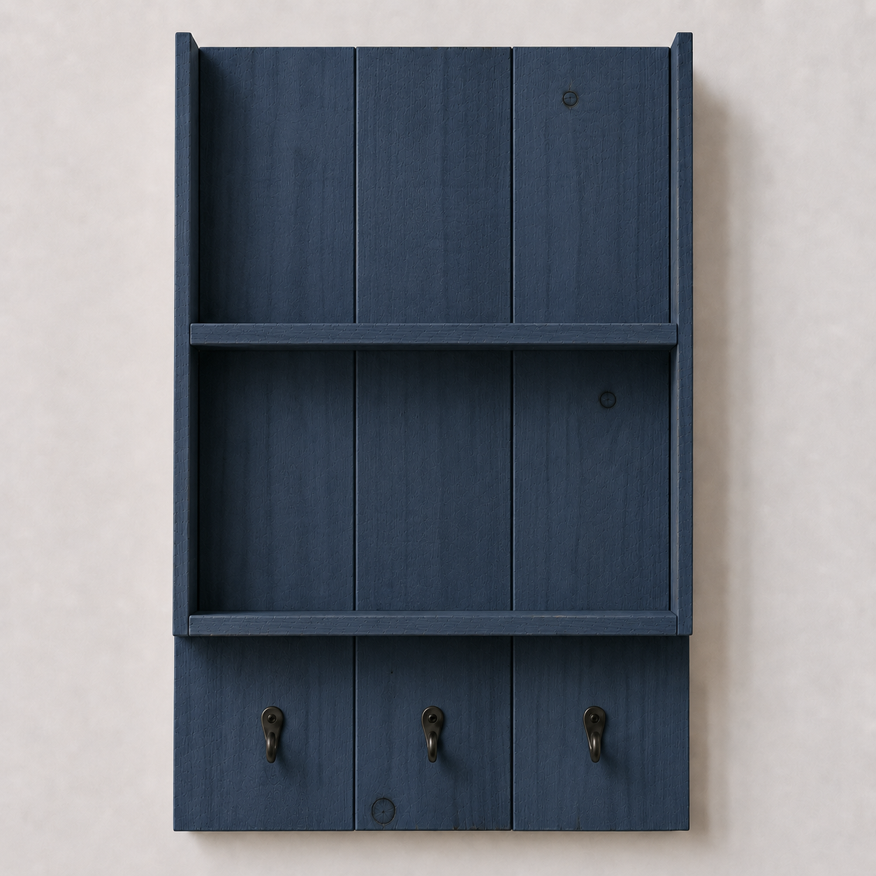 Burkstone Bathroom Shelf with Hooks | Rustic Wall Storage Organizer