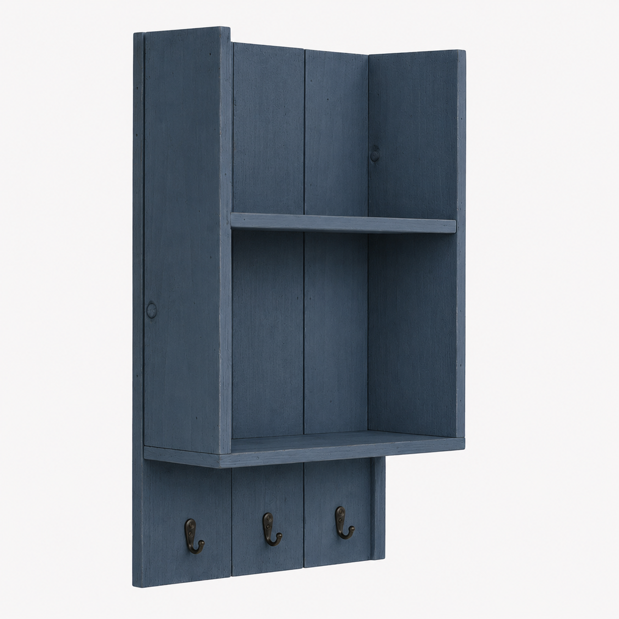 Burkstone Bathroom Shelf with Hooks | Rustic Wall Storage Organizer