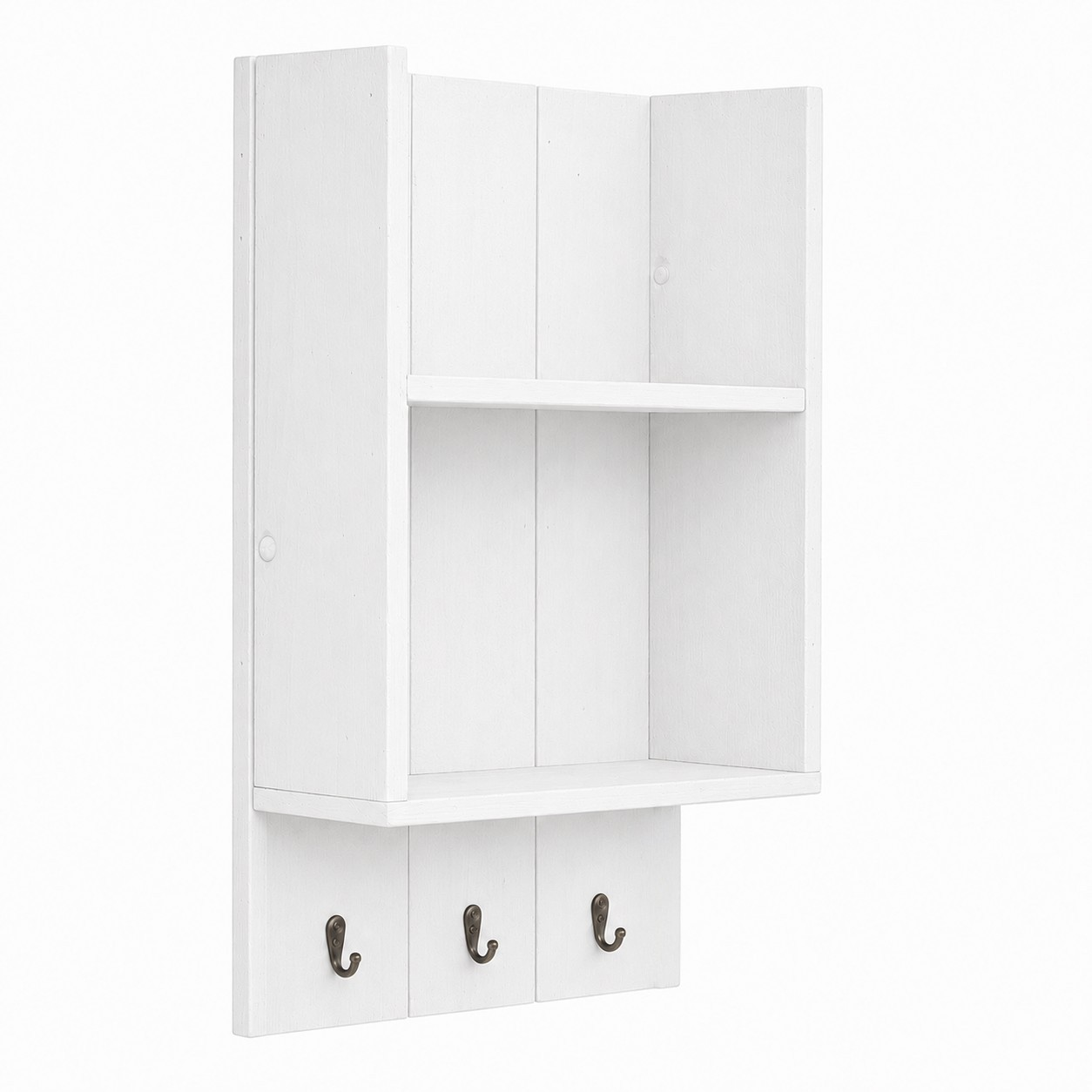 Burkstone Bathroom Shelf with Hooks | Rustic Wall Storage Organizer