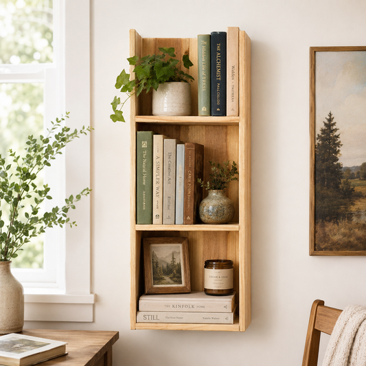 Timberline Vertical Wall Shelf - Rustic Cedar Storage and Display Shelf