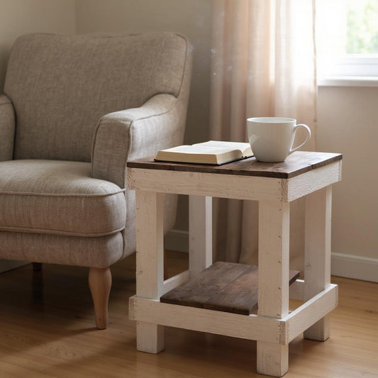 Rustic Farmhouse Slim Living Room End Table