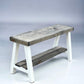 Farmhouse Olive Branch Solid Pine Wood Entry Bench - Intrinsic Haven Benches Gray/White