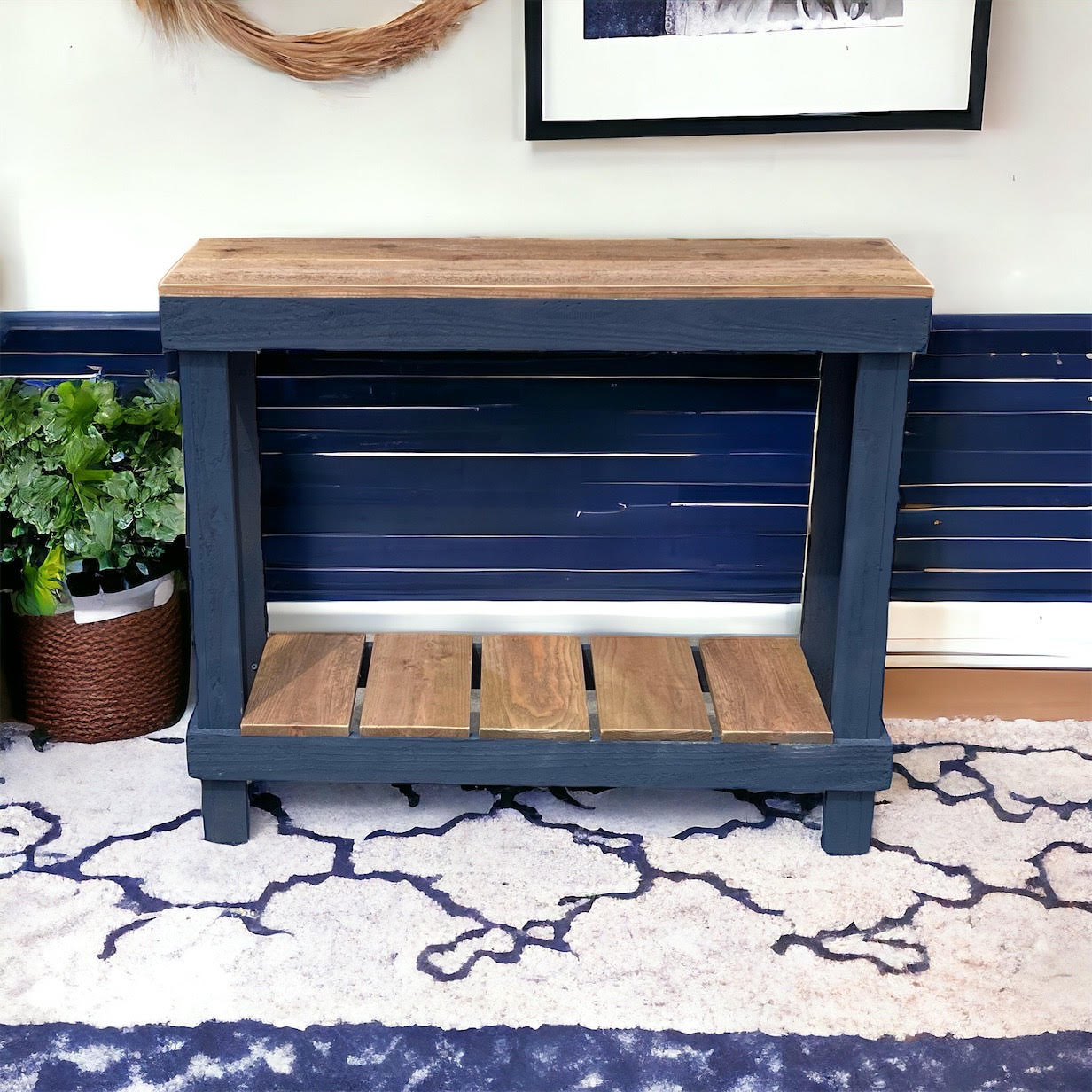 Farmhouse Rustic Wood Small Entry/Sofa Table - Intrinsic Haven Console Table Nat/Sage sofa