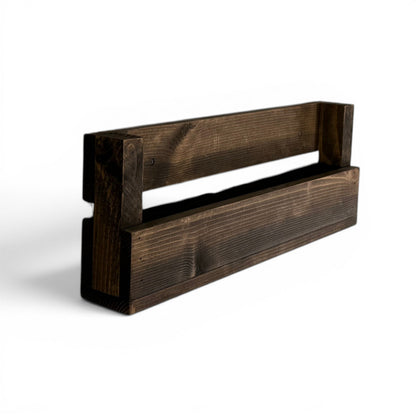 Vista Rustic Wall Organizer Shelf | Solid Wood Mail, Recipe & Magazine Holder