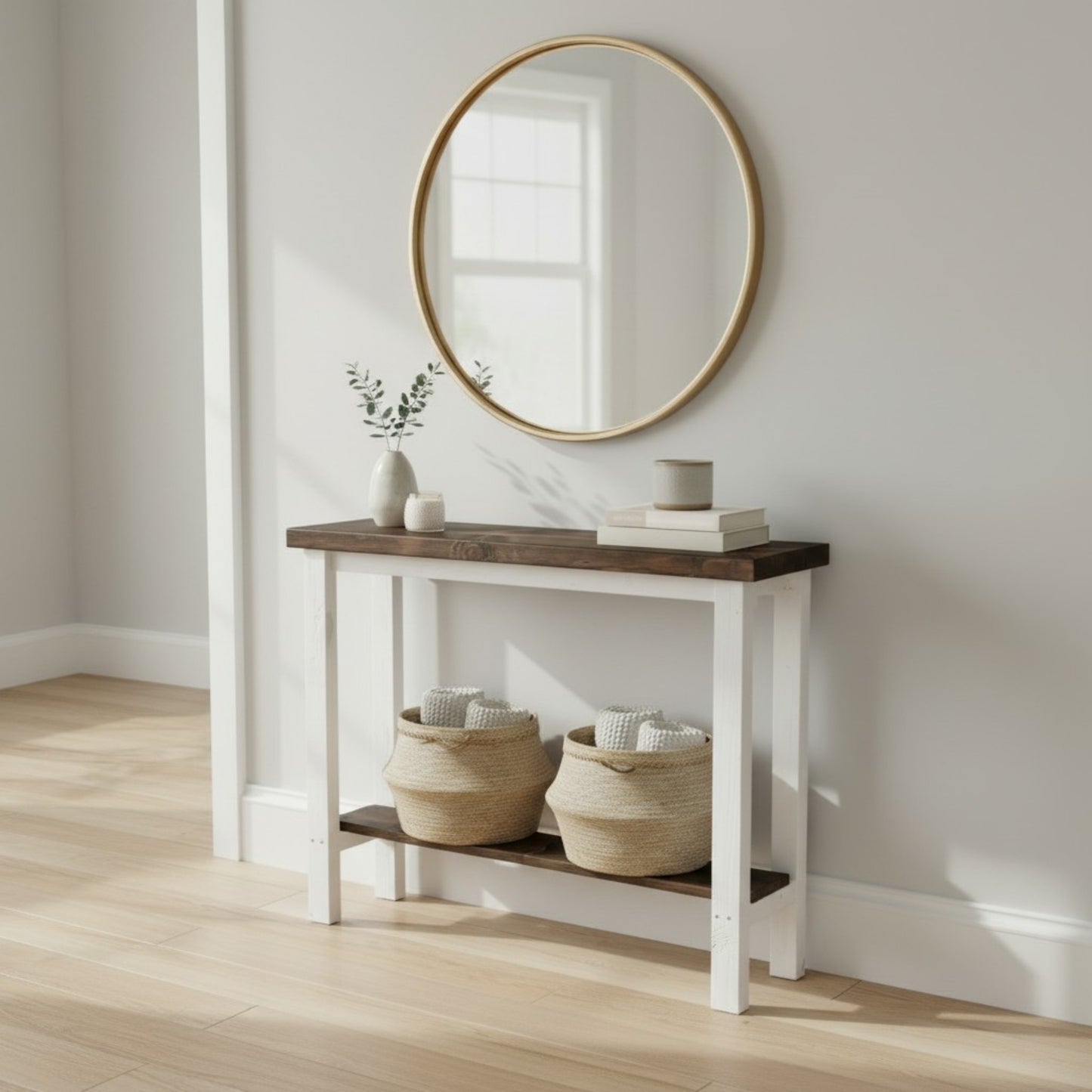 Luxe Homestead Console Table | Farmhouse Entryway Table with Shelf