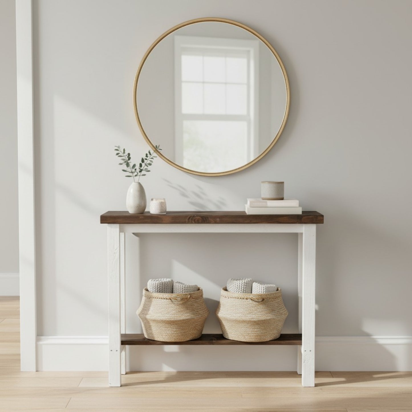 Luxe Homestead Console Table | Farmhouse Entryway Table with Shelf