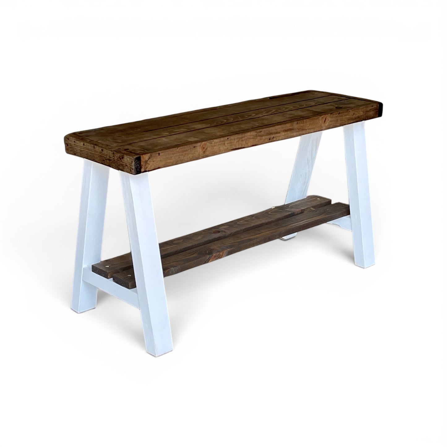 Farmhouse Olive Branch Solid Pine Wood Entry Bench: Handcrafted Rustic Entryway Seating – Solid Pine Wood Farmhouse Bench