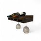 Rustic Luxe Wall Mounted Wine Rack with Glass Holder Combo