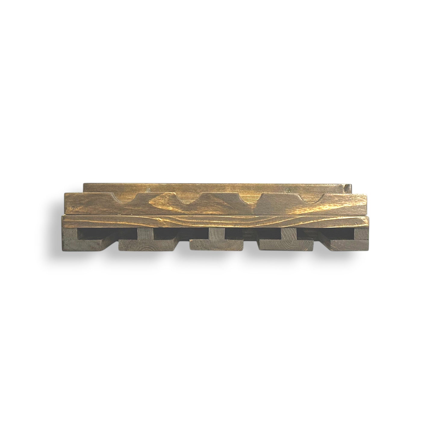 Rustic Luxe Wall Mounted Wine Rack with Glass Holder Combo