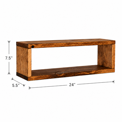 Gallery Box Shelf Set of 2, Solid Wood Floating Wall Shelves, Open Frame Display Shelves for Farmhouse Home Decor