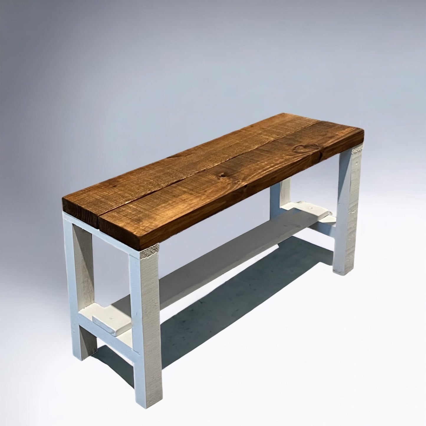 Rustic Bella Two Tone Real Solid Wood Entryway Accent Bench - Intrinsic Haven Benches White