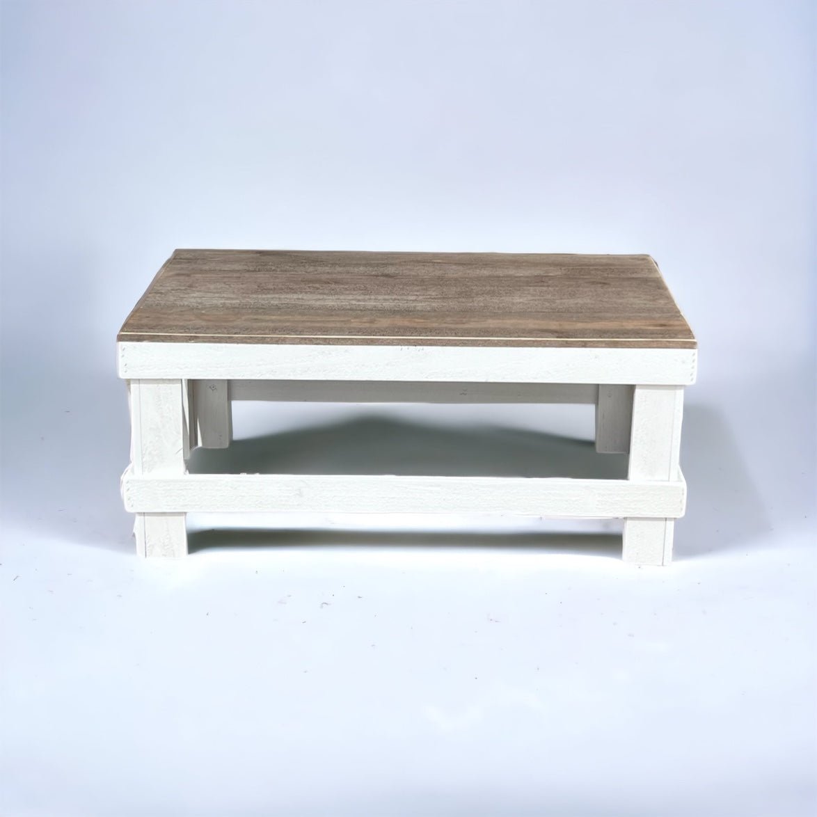 Rustic Farmhouse Coffee Table - Intrinsic Haven Coffee Table Dark Walnut/White