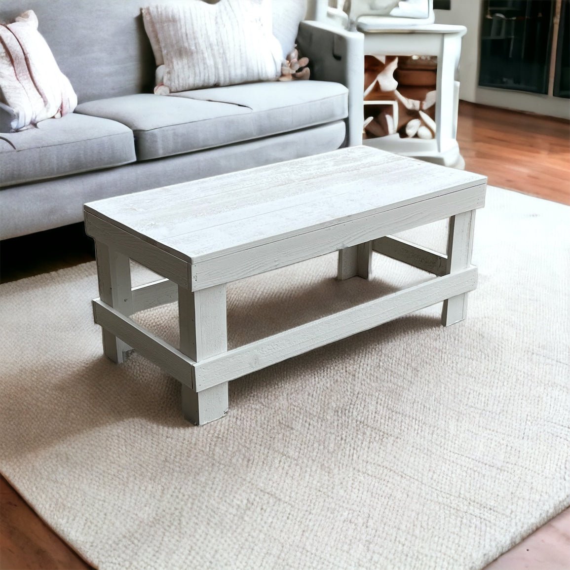 Rustic Farmhouse Coffee Table - Intrinsic Haven Coffee Table White