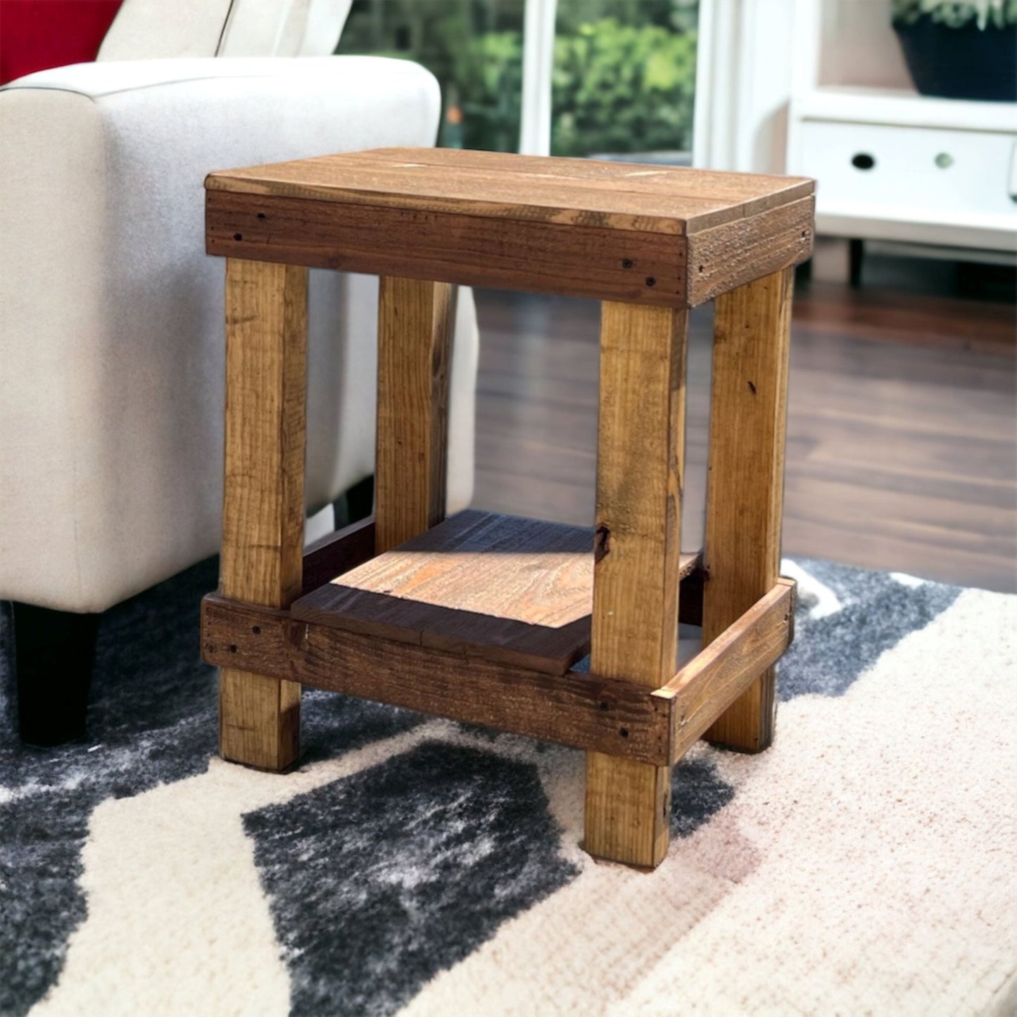 Rustic Farmhouse Slim Living Room End Table - Intrinsic Haven End Table Natural