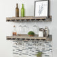 Rustic Luxe Stemware Wall Mounted Wine Rack Shelves, Set of 2 - Intrinsic Haven Wine Rack 30" Grey