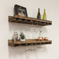 Rustic Luxe Stemware Wall Mounted Wine Rack Shelves, Set of 2 - Intrinsic Haven Wine Rack 30" Dark Walnut