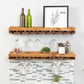 Rustic Luxe Stemware Wall Mounted Wine Rack Shelves, Set of 2 - Intrinsic Haven Wine Rack 30" Walnut
